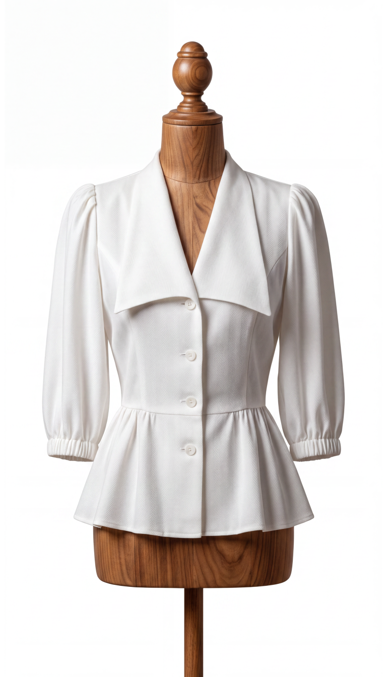 Aliana – bijela viskozna bluza Bijela viskozna bluza Aliana s herringbone uzorkom